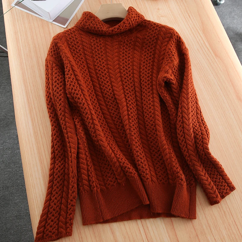 19 new fall winter 100% sweater women's high collar pullover loose wool sweater twisted sleeves knit bottoming shirt thicken
19 new fall winter 100% sweater women's high collar pullover loose wool sweater twisted sleeves knit bottoming shirt thicken