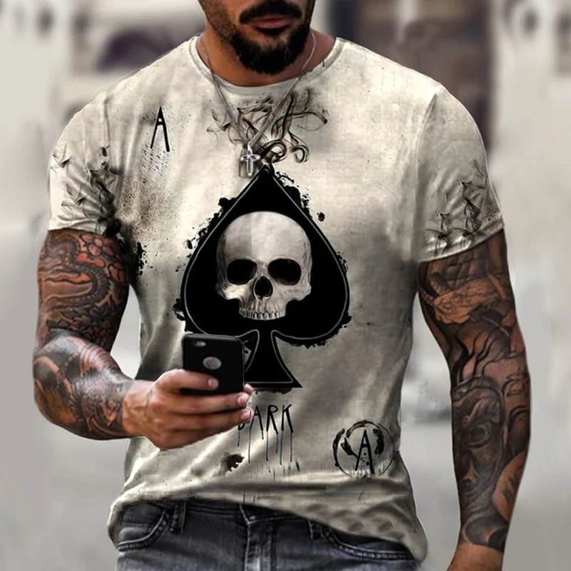 Men's T-shirt New Short Sleeve T Shirt Summer 2021 Mens Clothing Casual Ace Spades Card Letters Print Loose Tops T-shirt For Men 
Men's T-shirt New Short Sleeve T Shirt Summer 2021 Mens Clothing Casual Ace Spades Card Letters Print Loose Tops T-shirt For Men