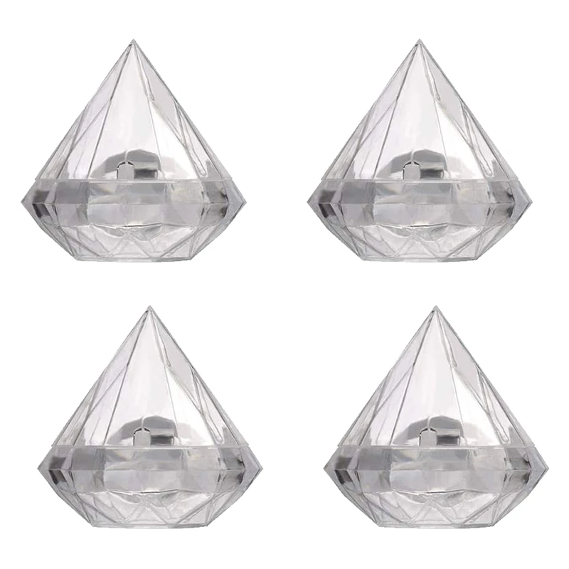 

12PCS Transparent Diamond Shape Candy Box Wedding Favor Gift Boxes Party Box Clear Plastic Container Home Decor Gift