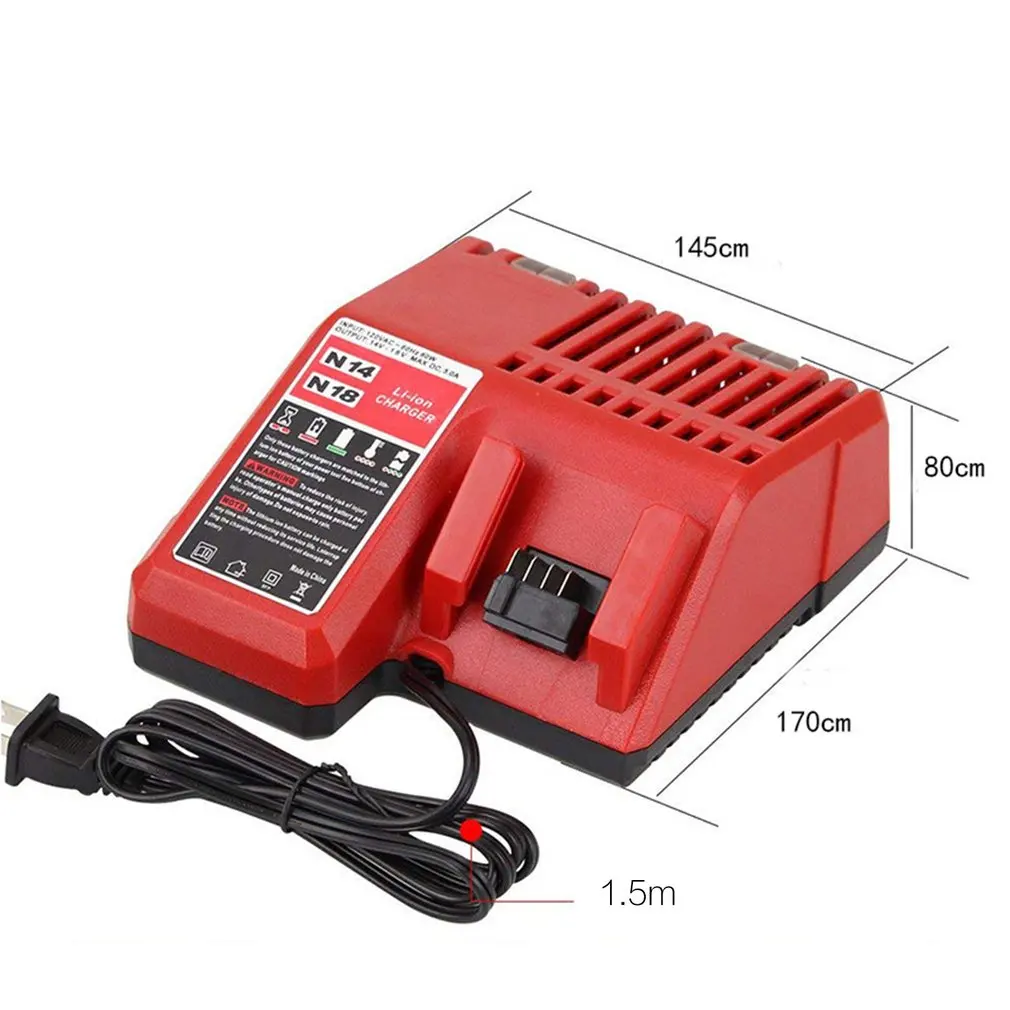 Li-ion Battery Charger 110-240V Fast Lithium Battery Charger for Milwaukee M18 48-11-1815 48-11-1828 48-11-2401 48-11-2402
Li-ion Battery Charger 110-240V Fast Lithium Battery Charger for Milwaukee M18 48-11-1815 48-11-1828 48-11-2401 48-11-2402