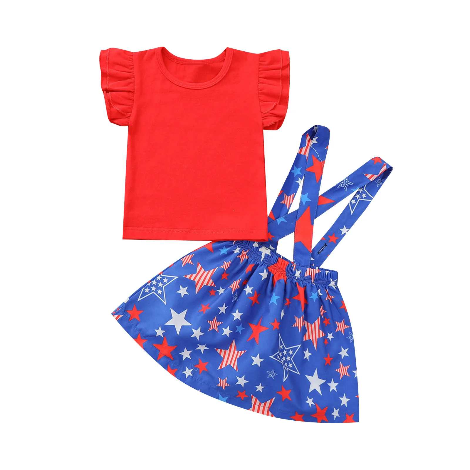 Kid Short-sleeved + Strap Skirt, Independence Day Print, Classic Round Neck Summer Clothing 6M-4T
Kid Short-sleeved + Strap Skirt, Independence Day Print, Classic Round Neck Summer Clothing 6M-4T