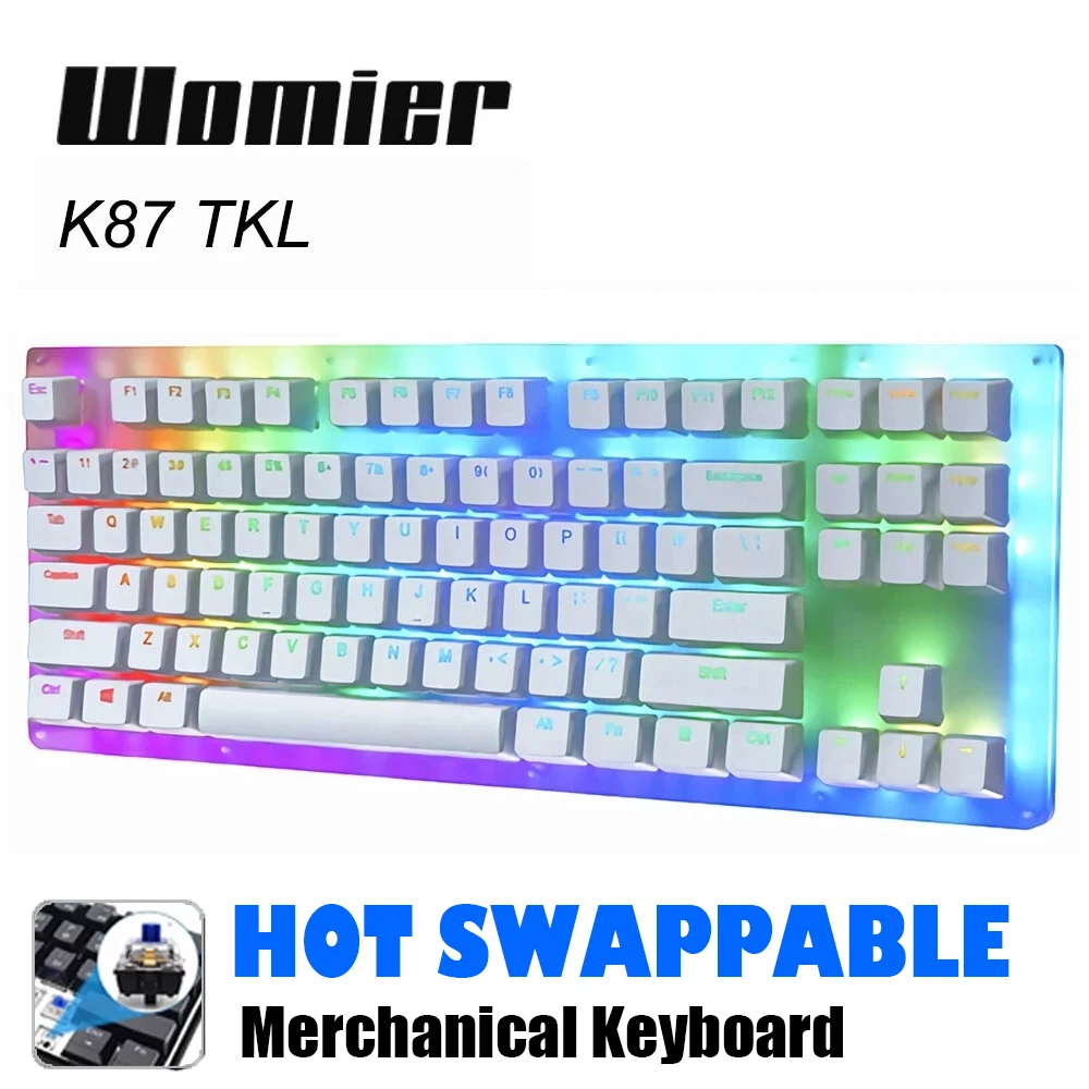 Womier K87 Mechanical Keyboard 80% 87 TKL Pcb Case Hot Swappable Switch Support Lighting Effects With RGB Switch LED
Womier K87 Mechanical Keyboard 80% 87 TKL Pcb Case Hot Swappable Switch Support Lighting Effects With RGB Switch LED