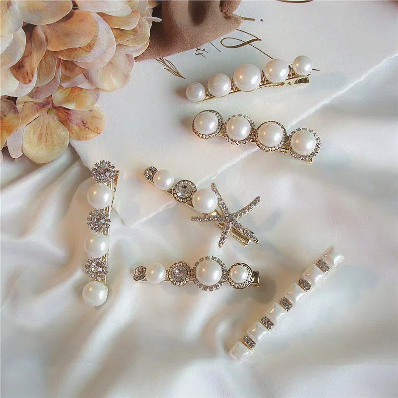 Pearl Rhinestone Duckbill Clip Geometric Hair Clip Sweet Side Clip Girl Barrette Hair Styling Accessories
Pearl Rhinestone Duckbill Clip Geometric Hair Clip Sweet Side Clip Girl Barrette Hair Styling Accessories