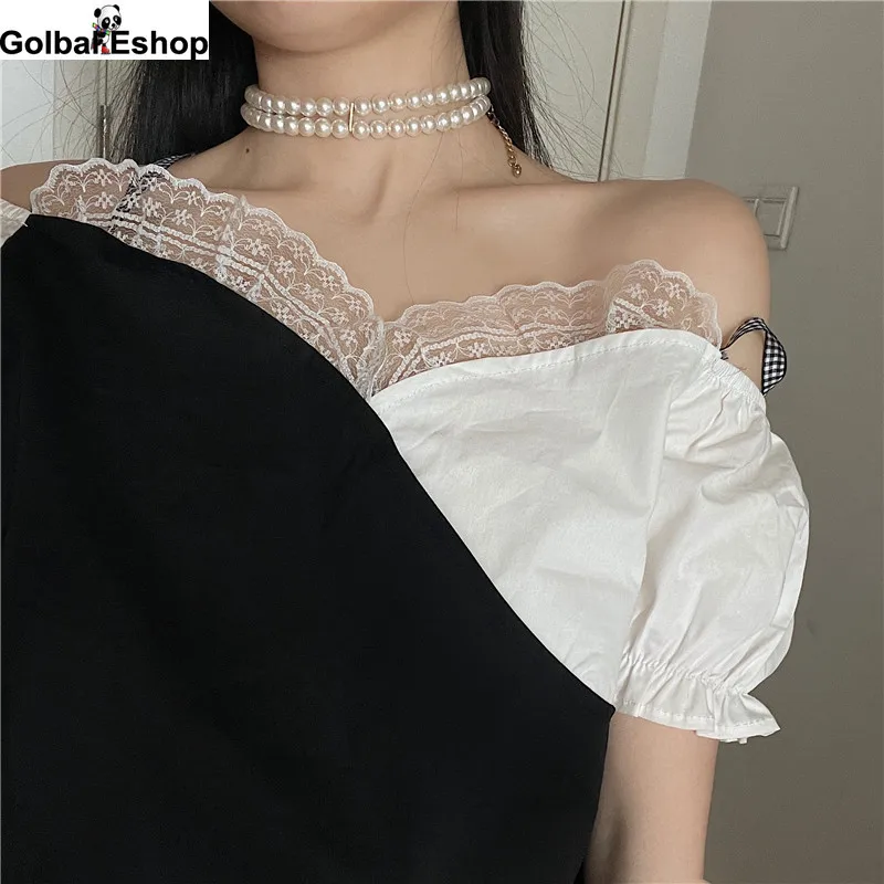2021 Summer Sweet Vintage Solid Suit Women Designer Harajuku Bandage Lace Mini Skirt Black White Cross Short Sleeve Top Japanese
2021 Summer Sweet Vintage Solid Suit Women Designer Harajuku Bandage Lace Mini Skirt Black White Cross Short Sleeve Top Japanese