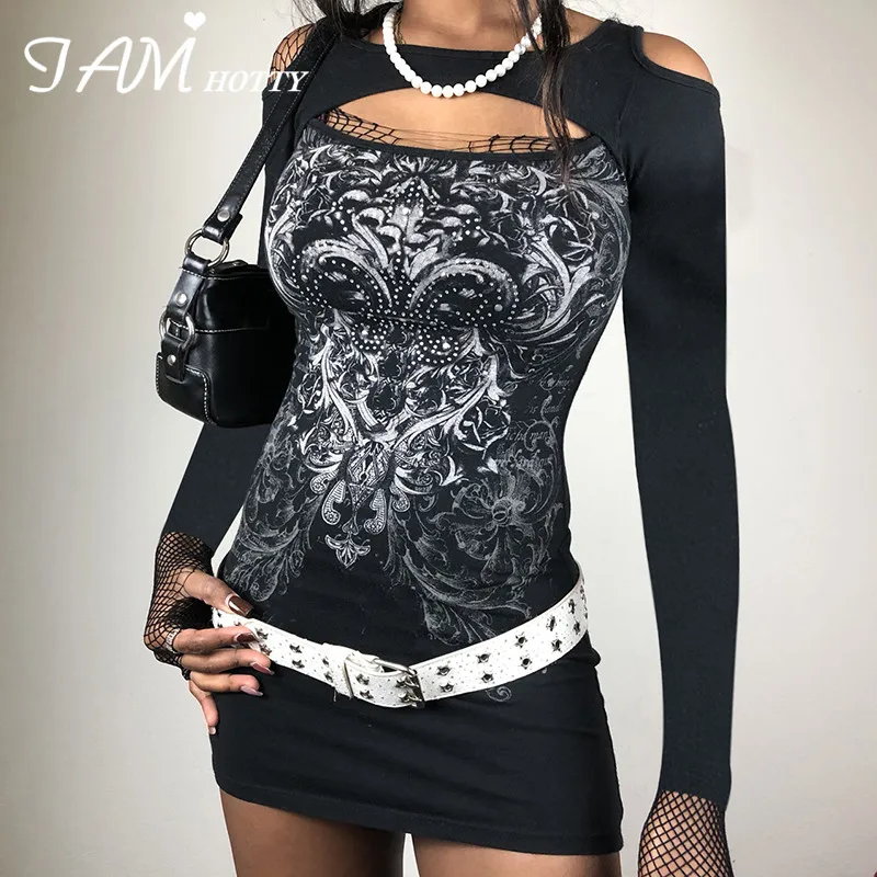 Sexy Hollow Out Printed Gothic Dress Long Sleeve Tight Slim Mini Dresses Black Dark Academia Vintage Outfit Streetwear Iamhotty
Sexy Hollow Out Printed Gothic Dress Long Sleeve Tight Slim Mini Dresses Black Dark Academia Vintage Outfit Streetwear Iamhotty