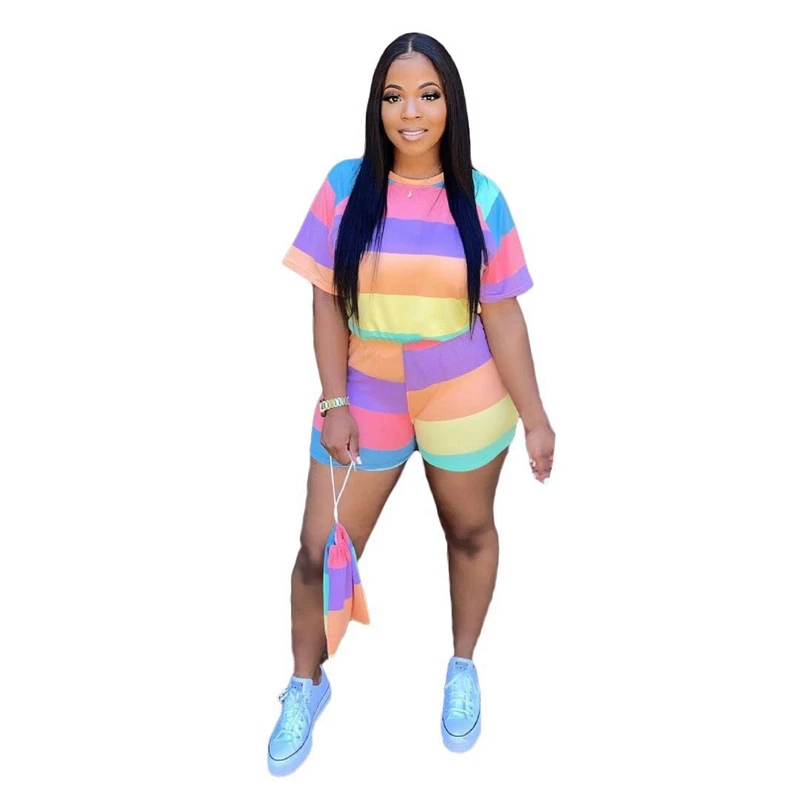 Two-piece women's sports shorts Two-piece summer T-shirt tops and motorcycle shorts
Two-piece women's sports shorts Two-piece summer T-shirt tops and motorcycle shorts