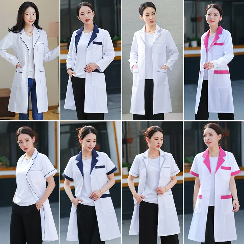 2021 New White lab clothes short/long sleeved coats beauty salon workwear section Uniforms women spa uniforms work clothing
2021 New White lab clothes short/long sleeved coats beauty salon workwear section Uniforms women spa uniforms work clothing