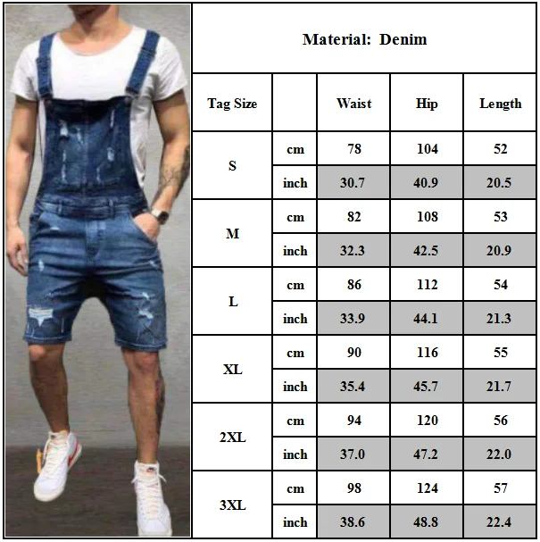New Style Men Distressed Denim Overalls Suspender Trousers Bib Pants Shorts Jean Jumpsuits Universal Fashion
New Style Men Distressed Denim Overalls Suspender Trousers Bib Pants Shorts Jean Jumpsuits Universal Fashion