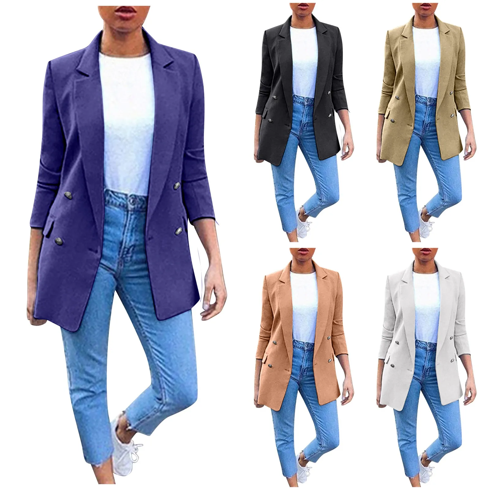 Lady Office Work Suit Women's Fashion Casual Lapel Cardigan Mid-length Temperament Suit Jacket Slim Black Formal Blazers Traf
Lady Office Work Suit Women's Fashion Casual Lapel Cardigan Mid-length Temperament Suit Jacket Slim Black Formal Blazers Traf
