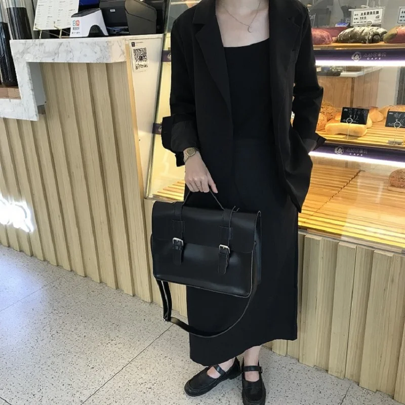 Сумка через плечо женская винтажная однотонная в стиле Харадзюку | Багаж и сумки