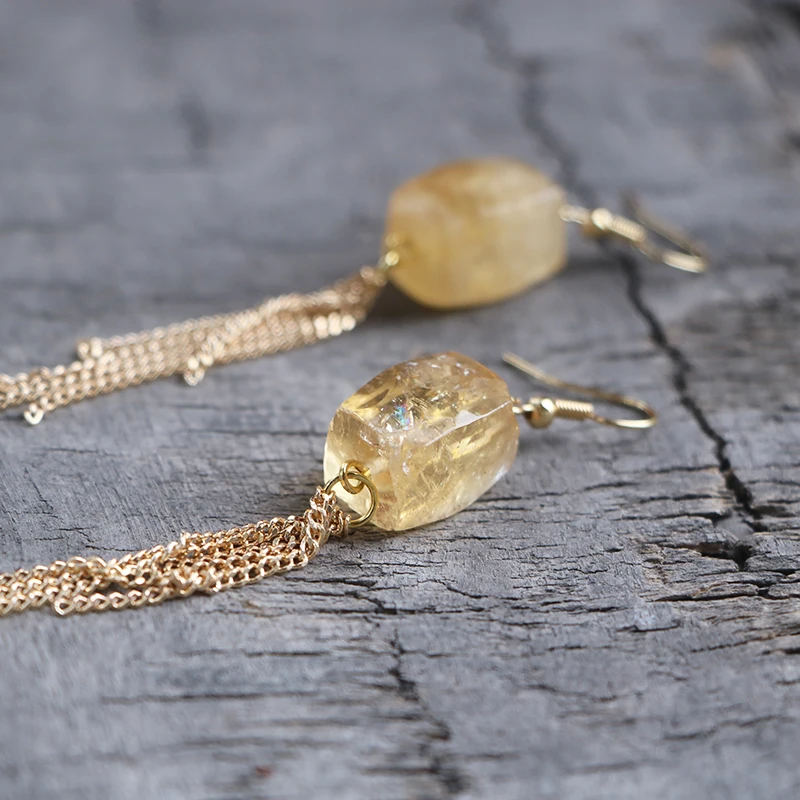 Gold-color Chain Tassels Earrings For Women Girls Natural Stone Citrines Bead Dangle Earrings
Gold-color Chain Tassels Earrings For Women Girls Natural Stone Citrines Bead Dangle Earrings
