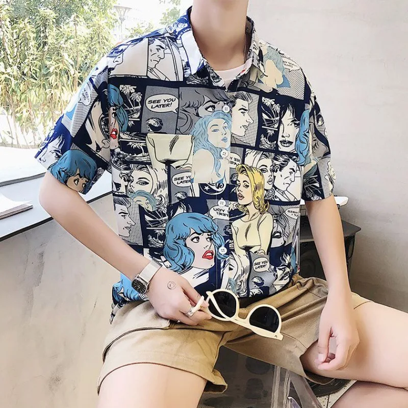 New Arrival Cartoon Anime Comic Print Shirt Fashion Loose Casual Lapel Half Sleeve Women Blouse Single-breasted Cardigan
New Arrival Cartoon Anime Comic Print Shirt Fashion Loose Casual Lapel Half Sleeve Women Blouse Single-breasted Cardigan