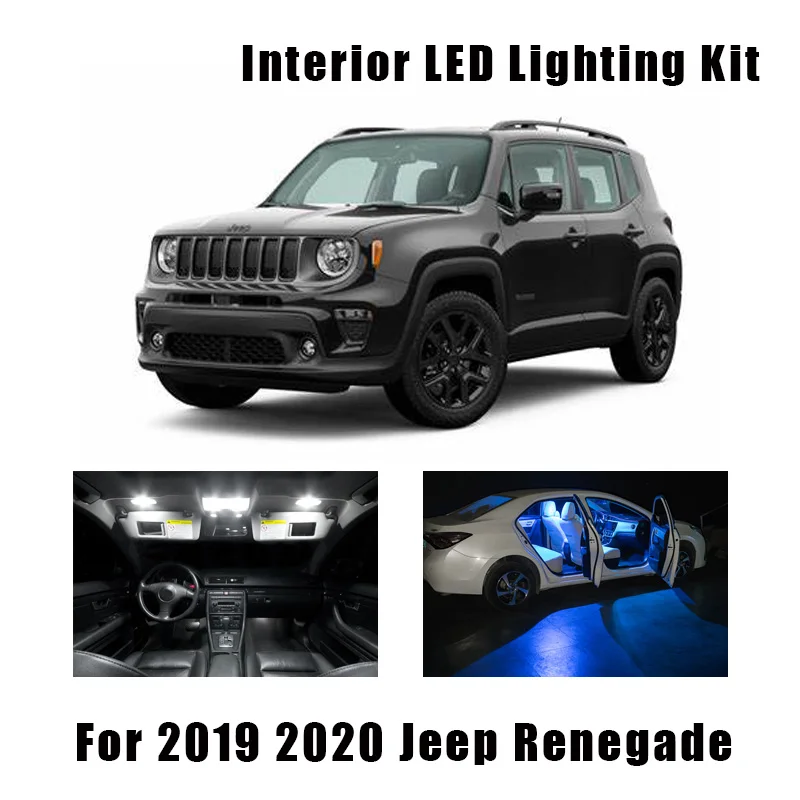 

14 x Белый Canbus без ошибок светодиодный интерьер Комплект ламп для 2019 2020 Jeep Renegade купольный номерной знак для чтения грузов лампа