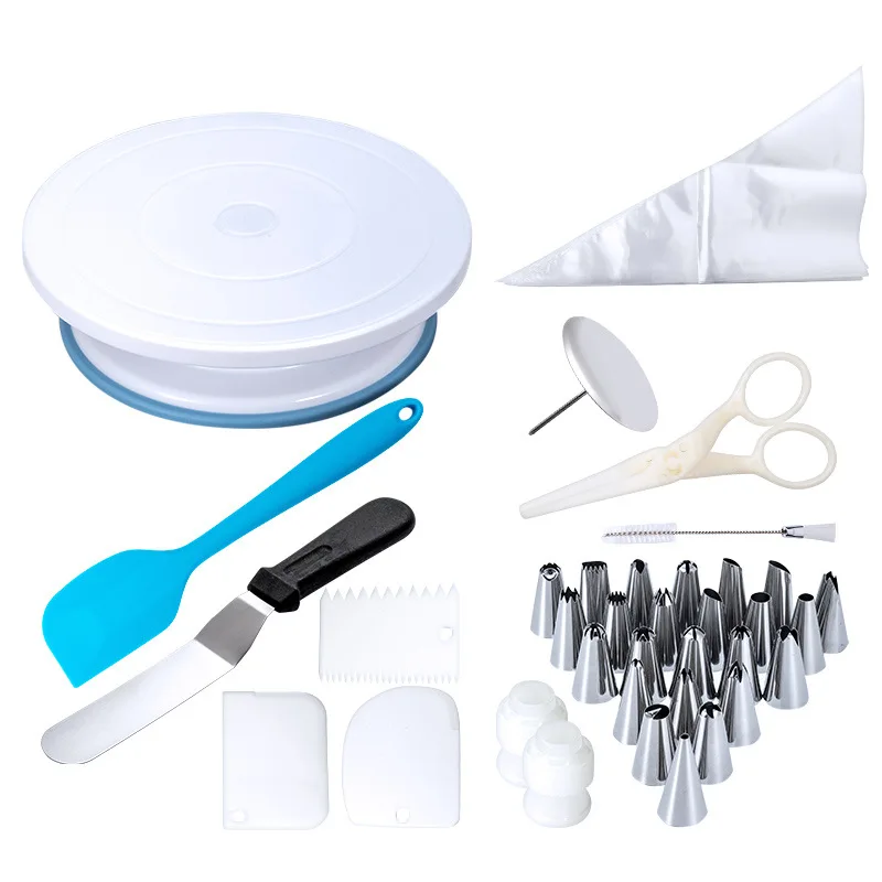 45 Piece Baking Kit Baking Kit Cake Decoration Kit Cake Turntable includes 24 stainless steel decorating tip sets
45 Piece Baking Kit Baking Kit Cake Decoration Kit Cake Turntable includes 24 stainless steel decorating tip sets