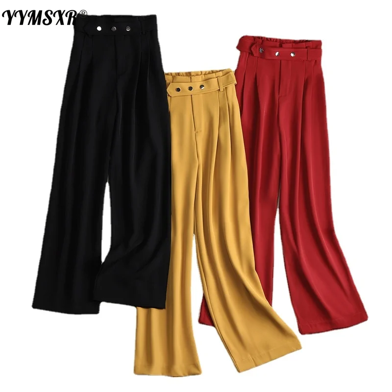 2021 New Spring and Summer Style Drape High Waist Thin Wide Leg Pants Women's Loose Temperament Straight Trousers Women 
2021 New Spring and Summer Style Drape High Waist Thin Wide Leg Pants Women's Loose Temperament Straight Trousers Women