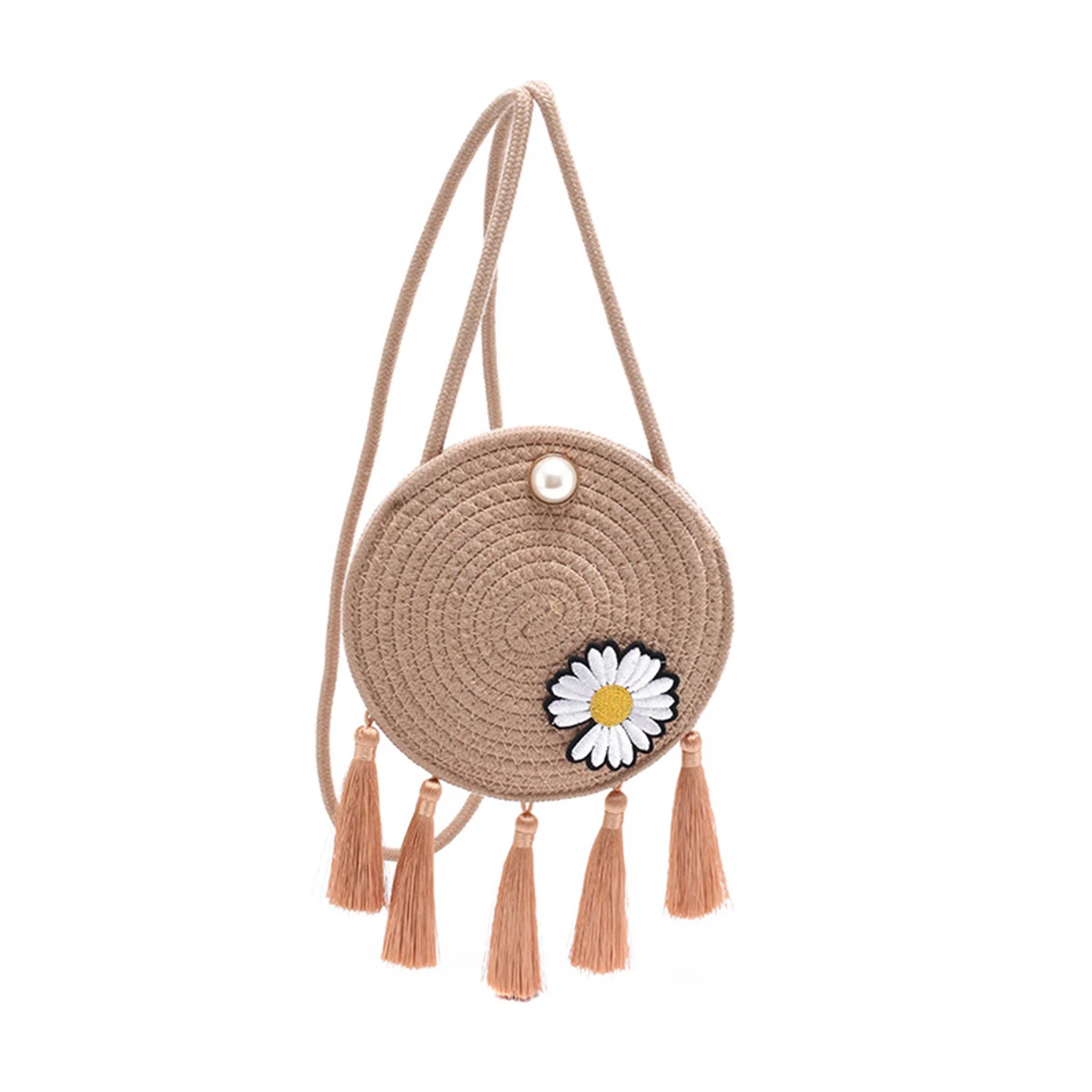Women Straw Crossbody Bag Elegant Daisy Shoulder Bag Tassels Round Bags Casual Ladies Light Weighted Beach Bags
Women Straw Crossbody Bag Elegant Daisy Shoulder Bag Tassels Round Bags Casual Ladies Light Weighted Beach Bags