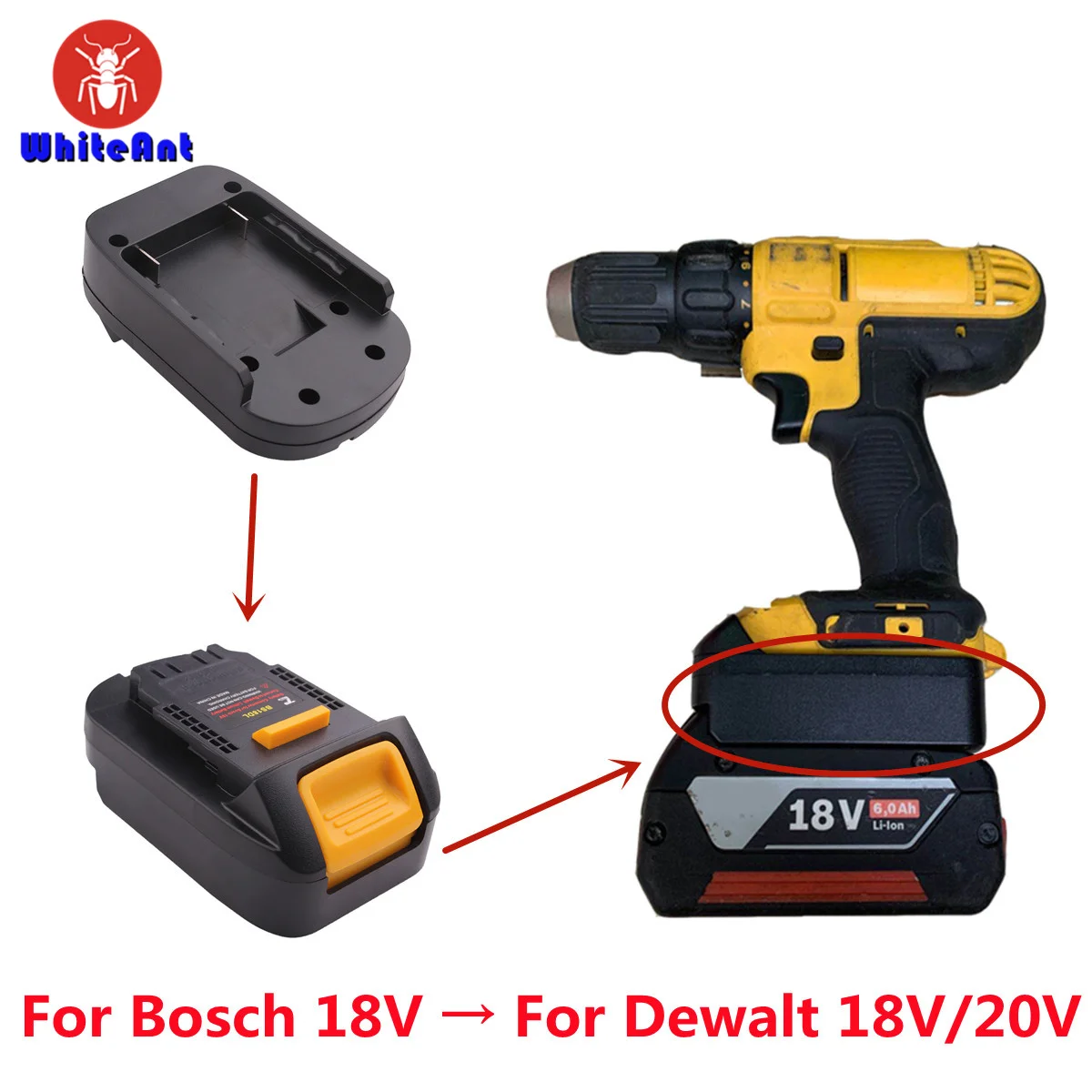 BS18DL Battery Adapter For Bosch 18V Battery Convert To 18/20V MAX For Dewalt Power Tool 4-PIN Converter
BS18DL Battery Adapter For Bosch 18V Battery Convert To 18/20V MAX For Dewalt Power Tool 4-PIN Converter