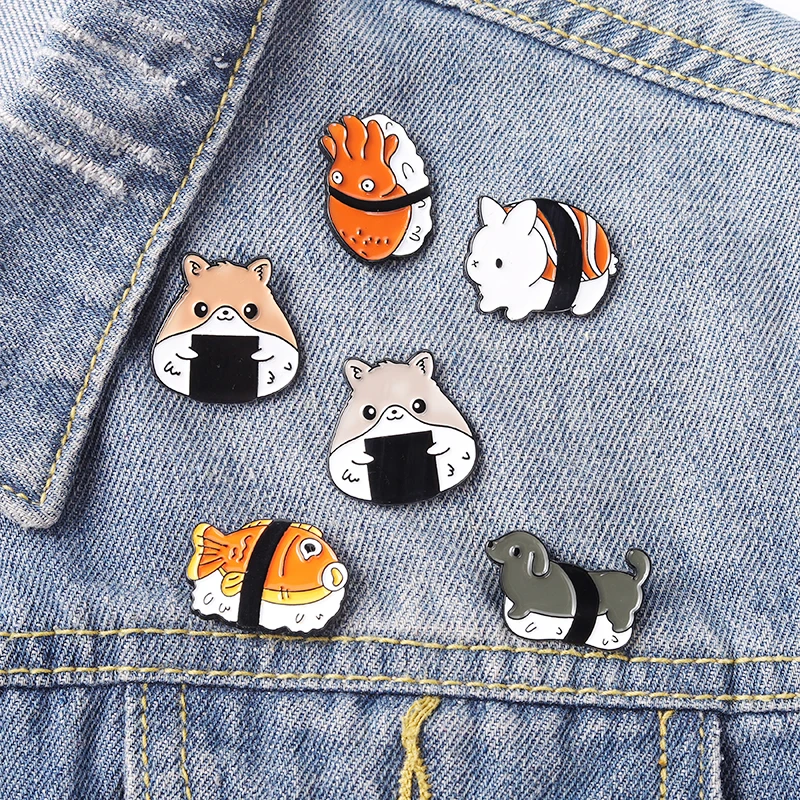 Sushi Animal Food Enamel Pins Cute Kawaii Fun Brooches for Women Cartoon Backpack Clothes Lapel Pin Badge Jewelry Gift Wholesale
Sushi Animal Food Enamel Pins Cute Kawaii Fun Brooches for Women Cartoon Backpack Clothes Lapel Pin Badge Jewelry Gift Wholesale