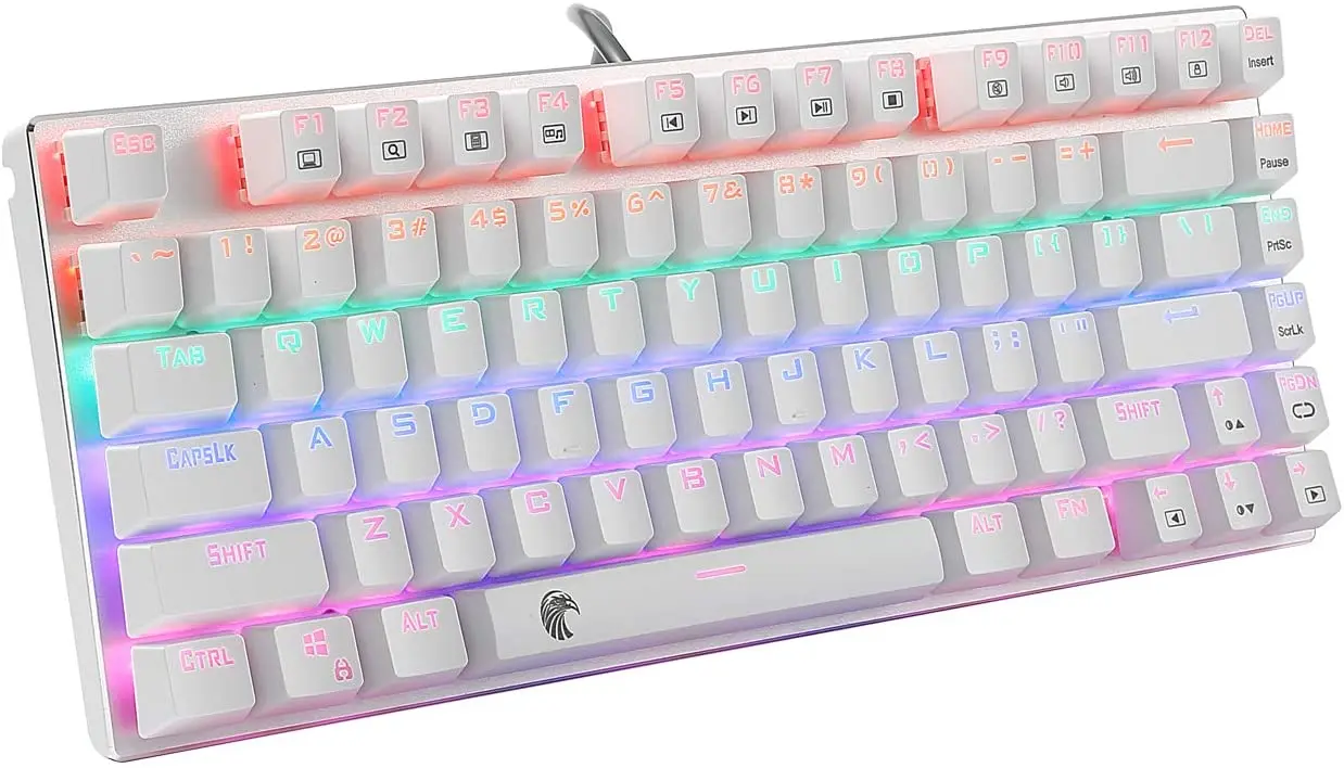 Механическая игровая клавиатура E-yoeo, Компактный красный переключатель с 81 клавишами, линейная и тихая, белая
Механическая игровая клавиатура E-yoeo, Компактный красный переключатель с 81 клавишами, линейная и тихая, белая