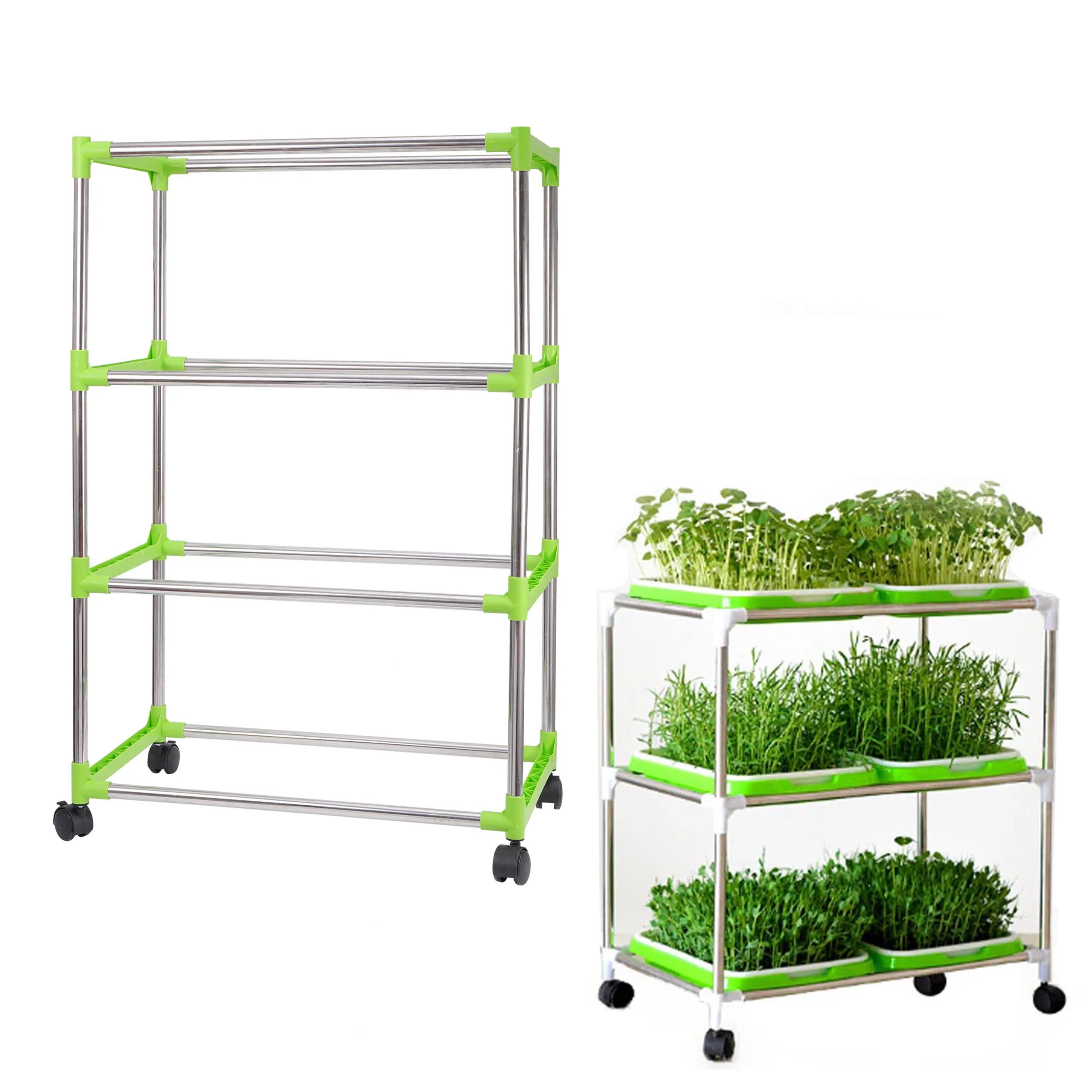 Bean Sprout Nursery Tray Shelf with Universal Wheel Stainless Steel Seedling Germination Tray HydroponicVegetable Planting Frame
Bean Sprout Nursery Tray Shelf with Universal Wheel Stainless Steel Seedling Germination Tray HydroponicVegetable Planting Frame