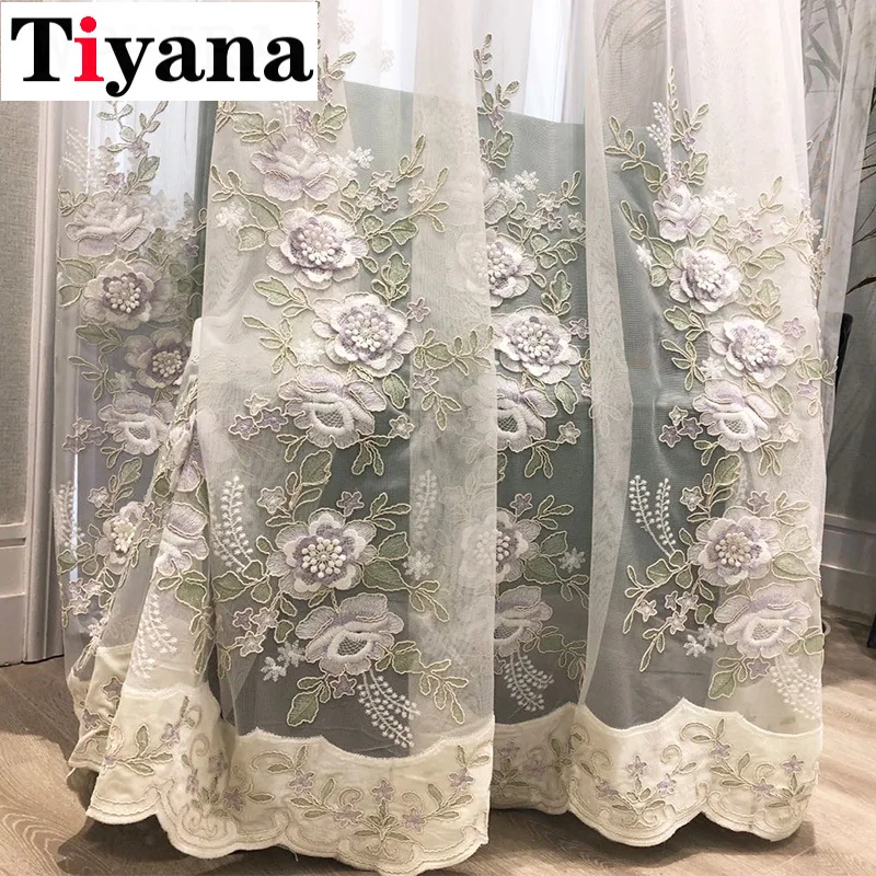 European Luxury Rose Flower Embossed Embroidery Sheer Tulle Curtains For Living Room Bedroom Drapes Beige Window Screen Curtains
European Luxury Rose Flower Embossed Embroidery Sheer Tulle Curtains For Living Room Bedroom Drapes Beige Window Screen Curtains