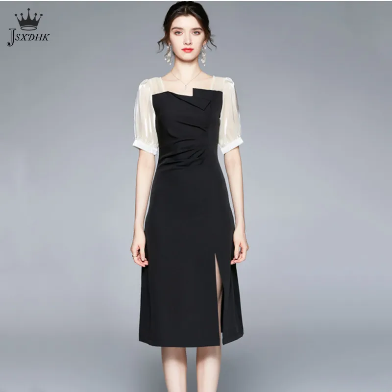 2021 Summer Dress Festa High Quality Women Squae Collar Puff Sleeve Slit Party Robe Femme Vintage Elegant Office Dress Vestidos
2021 Summer Dress Festa High Quality Women Squae Collar Puff Sleeve Slit Party Robe Femme Vintage Elegant Office Dress Vestidos