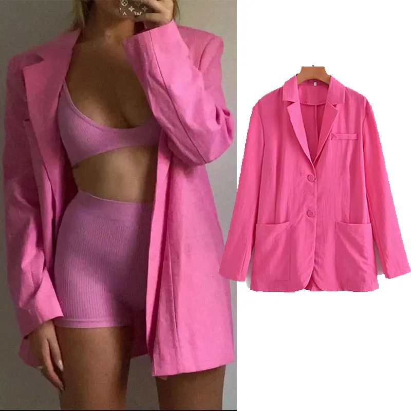 PPYQYKX Za Women's Blazer 2021 Fall Chic Fashion Thin Business Loose Casual Pink Blazer Ladies Office Retro Jacket Chic Top coat
PPYQYKX Za Women's Blazer 2021 Fall Chic Fashion Thin Business Loose Casual Pink Blazer Ladies Office Retro Jacket Chic Top coat
