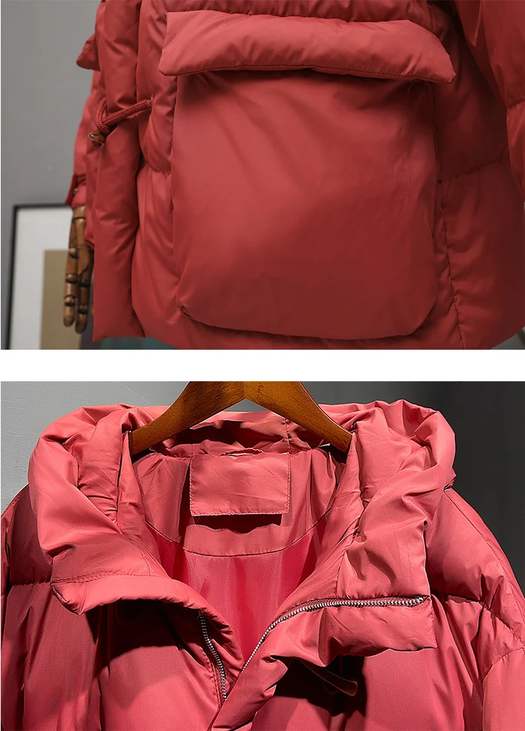 2020 Winter Women Hooded Horn Button Loose Red Down Parkas 90% White Duck Down Coat Thick Warm Pocket Snow Outwear
2020 Winter Women Hooded Horn Button Loose Red Down Parkas 90% White Duck Down Coat Thick Warm Pocket Snow Outwear