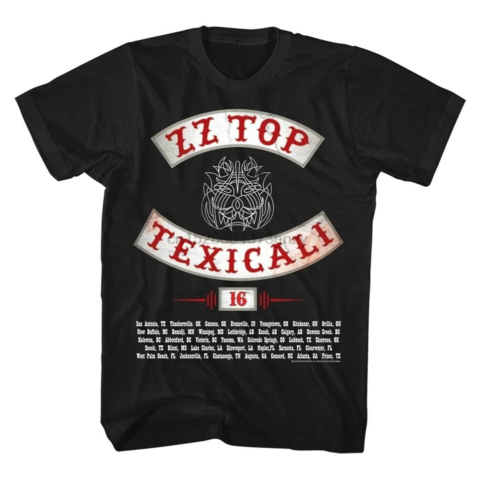 Zz Top MenS Short Sleeve T-Shirt Black Texicali Harajuku Funny Tee Shirt 
Zz Top MenS Short Sleeve T-Shirt Black Texicali Harajuku Funny Tee Shirt