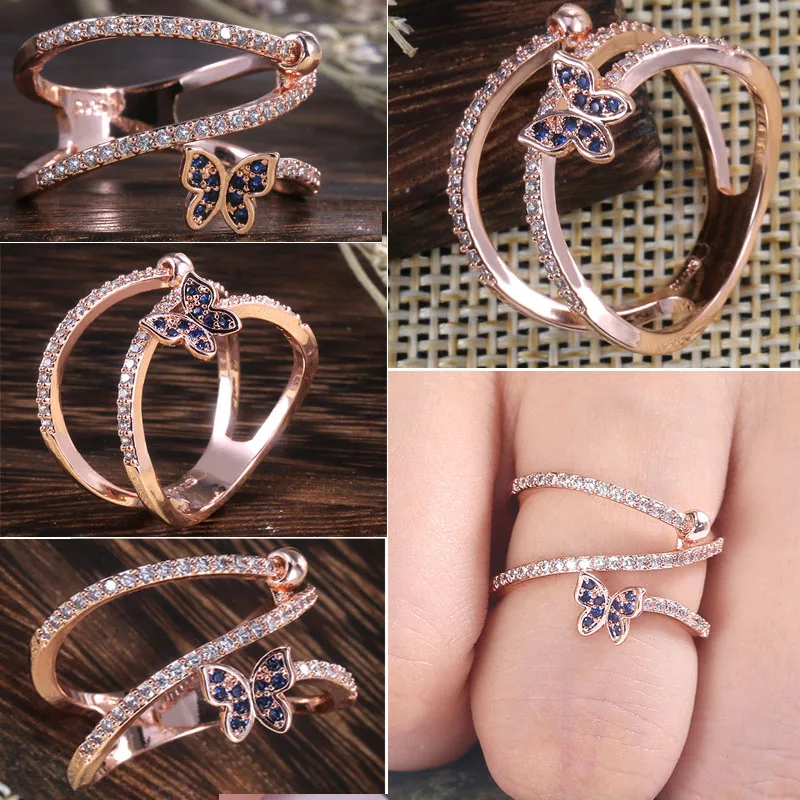 Trendy Romantic Finger Ring For Women With Luxury Rose Gold Color Butterfly Shaped Gift Twist Knucle Rings Adjustable Rings
Trendy Romantic Finger Ring For Women With Luxury Rose Gold Color Butterfly Shaped Gift Twist Knucle Rings Adjustable Rings