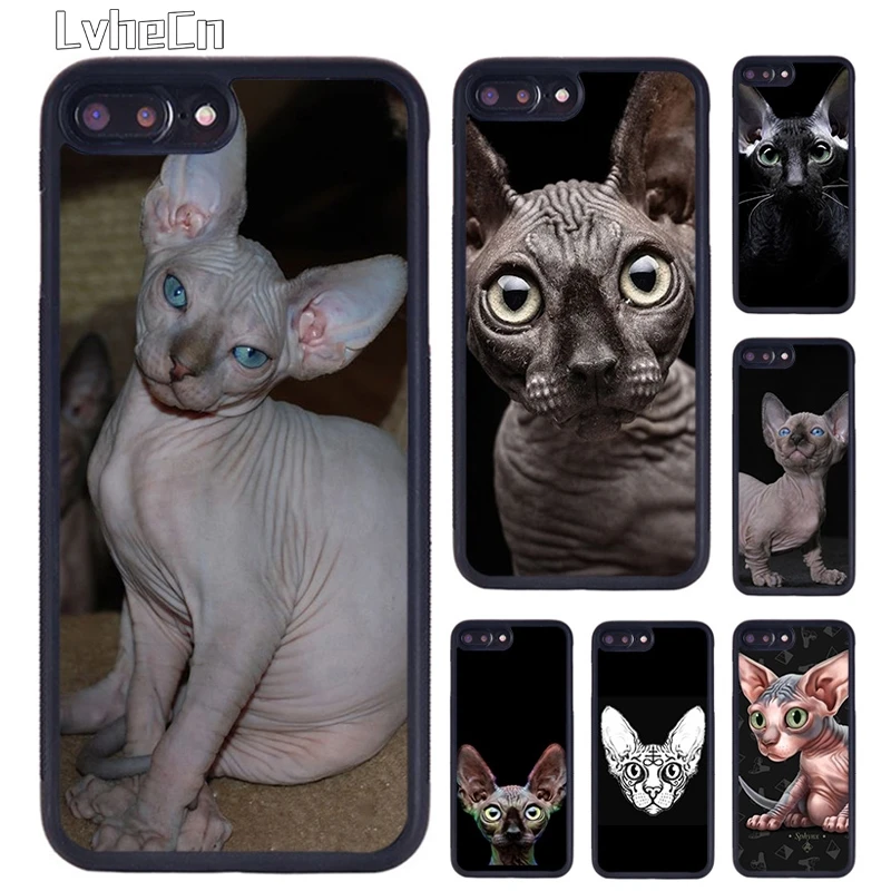 LvheCn Забавный чехол с голой кошкой сфинксом для iPhone 5 6 S 7 8 Plus 11 12 Pro X XR XS Max Samsung galaxy S6