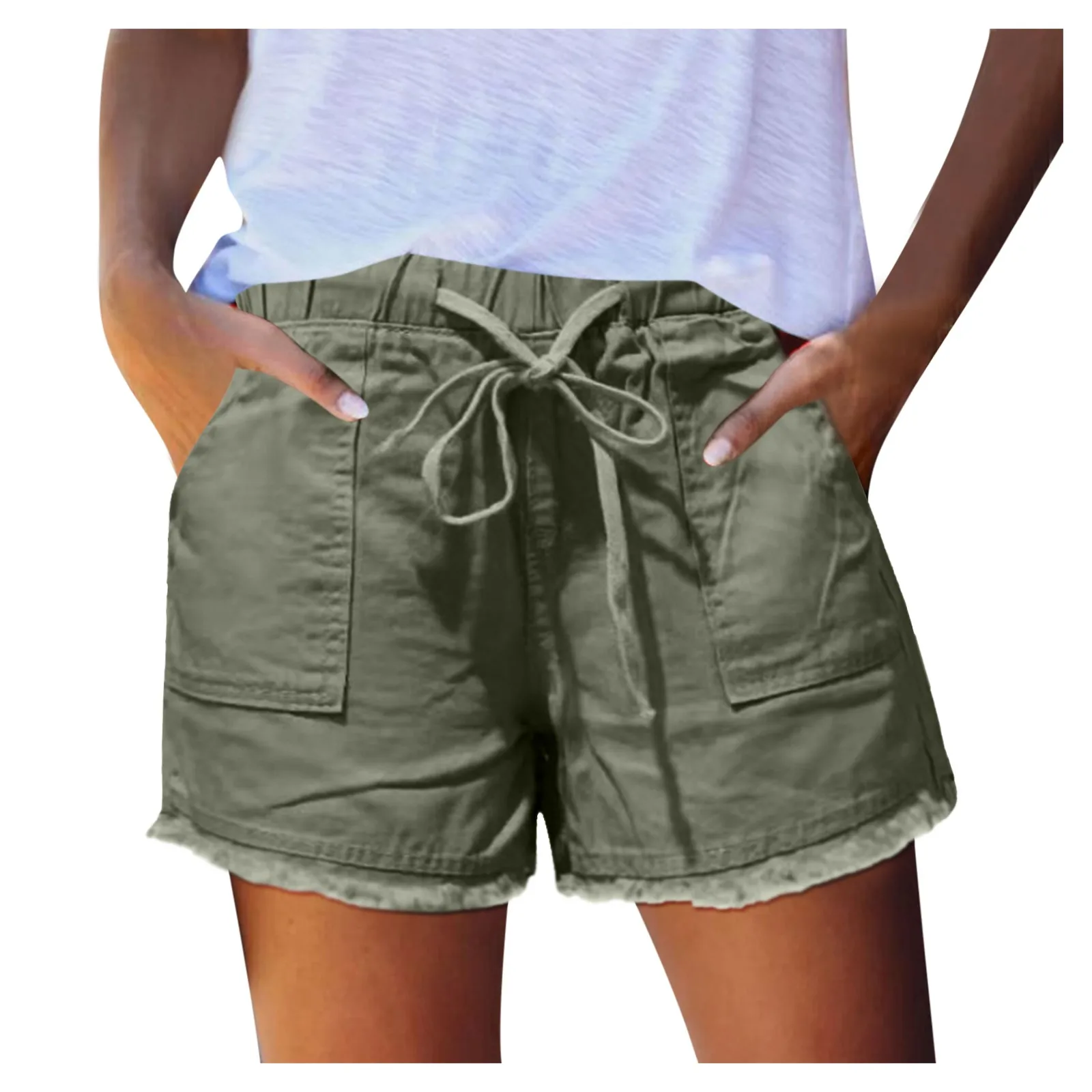 Women Shorts Summer Fashion Hihg Waist Fitting Tannin Loose Women Sport Shorts Solid Fitness With Pockets Krotkie Spodenki 4
Women Shorts Summer Fashion Hihg Waist Fitting Tannin Loose Women Sport Shorts Solid Fitness With Pockets Krotkie Spodenki 4