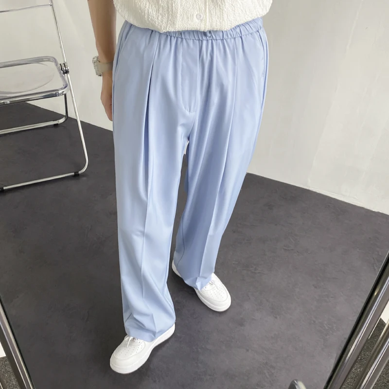 Summer Drawstring Casual Pants Men's Fashion Blue Black Wide-leg Pants Men Korean Loose Straight-leg Suit Pants Mens Dress Pants
Summer Drawstring Casual Pants Men's Fashion Blue Black Wide-leg Pants Men Korean Loose Straight-leg Suit Pants Mens Dress Pants