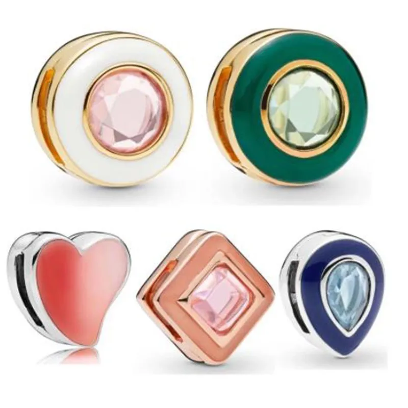 925 Sterling Silver Reflexions Blue Droplet Green & White Circle Pink Square Clip Pandora Charm Fit Bracelet Diy Jewelry
925 Sterling Silver Reflexions Blue Droplet Green & White Circle Pink Square Clip Pandora Charm Fit Bracelet Diy Jewelry