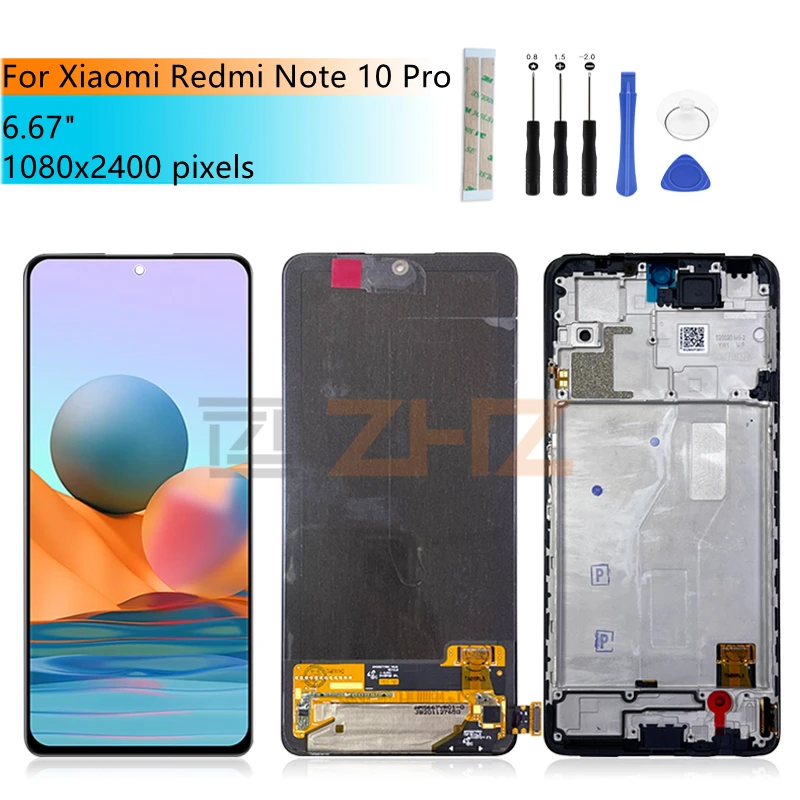 ЖК-дисплей Amoled для Xiaomi Redmi Note 10 Pro, с сенсорным экраном и дигитайзером в сборе, M2101K6G + рамка, запасные части для ремонта, 6,67 дюйма
ЖК-дисплей Amoled для Xiaomi Redmi Note 10 Pro, с сенсорным экраном и дигитайзером в сборе, M2101K6G + рамка, запасные части для ремонта, 6,67 дюйма