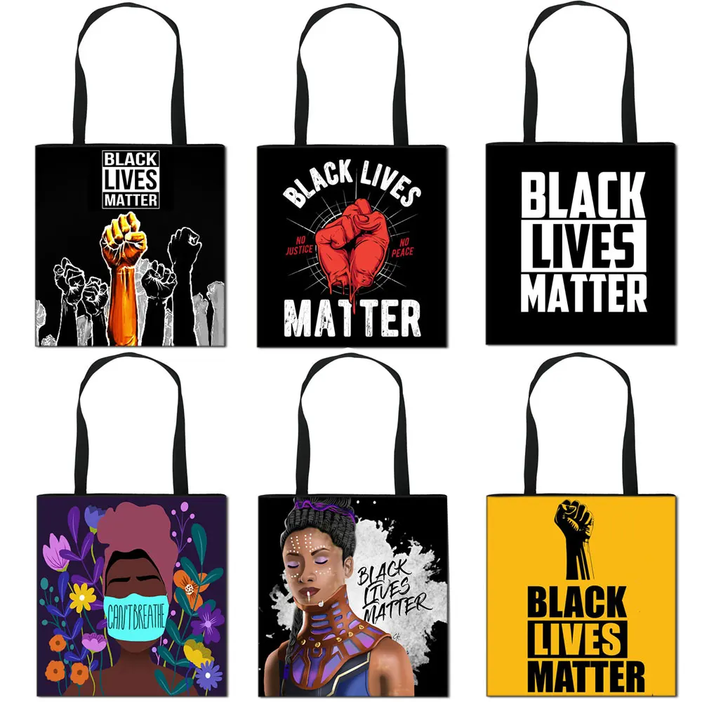 Черная сумка на плечо с надписью Lives Matter для путешествий Латина Af Женская сумка афро дамские сумки BLM Холщовая Сумка для покупок
Черная сумка на плечо с надписью Lives Matter для путешествий Латина Af Женская сумка афро дамские сумки BLM Холщовая Сумка для покупок