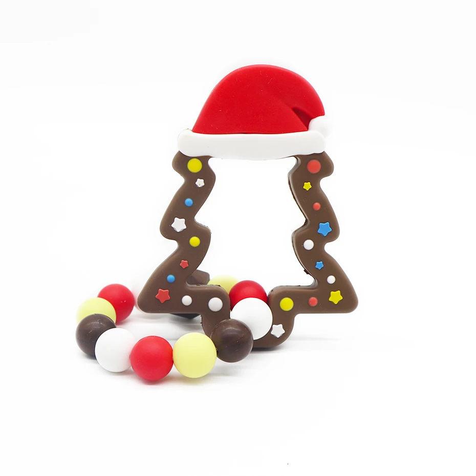 Silicone Teether Baby Bracelet Christmas Tree Shaped Teething For BPA Free Silicone Beads Baby Rattle Stroller Accessories Toy
Silicone Teether Baby Bracelet Christmas Tree Shaped Teething For BPA Free Silicone Beads Baby Rattle Stroller Accessories Toy