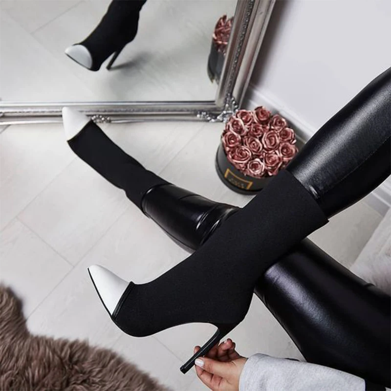 Women Stretch Fabric Ankle Sock Boot for Women's Pointed Toe Female High Heel Ladies Slip On Shoes 2020 Woman Footwear Plus Size
Women Stretch Fabric Ankle Sock Boot for Women's Pointed Toe Female High Heel Ladies Slip On Shoes 2020 Woman Footwear Plus Size