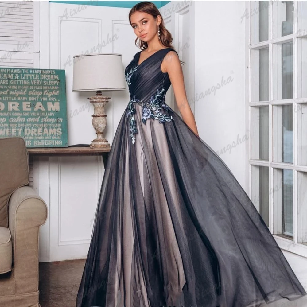 Aixiangsha Evening Dresses Tulle V Neck Sleeveless Tank Robe De Soiree A-Line Pleat Appliques Formal Mother Vestido Elegant
Aixiangsha Evening Dresses Tulle V Neck Sleeveless Tank Robe De Soiree A-Line Pleat Appliques Formal Mother Vestido Elegant