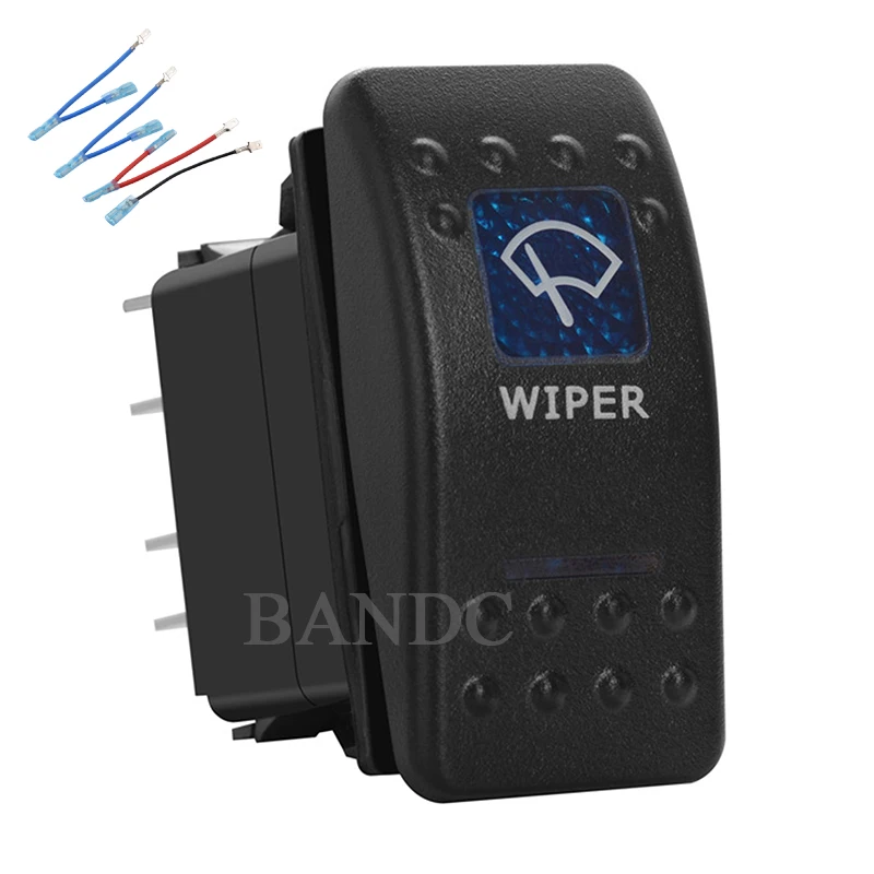 

WIPER 7Pins On-Off-On DPDT Dual Blue Led Toggle Switch for ARB/Carling/NARVA 4x4 Style，12V 20A 24V 10A，Jumper Wires