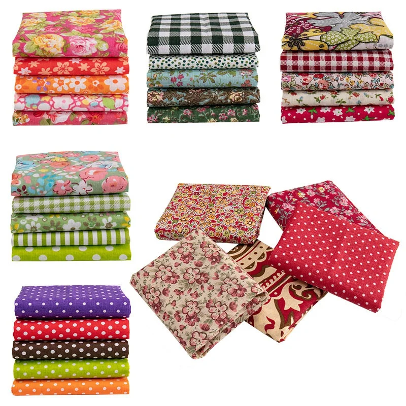 

5pcs/lot 25x25cm Cotton Fabric Doll Floral Fabrics DIY Craft Cloth Printed Patchwork Handmade Accessories