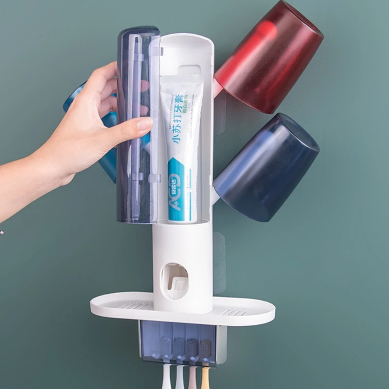 Automatic Toothpaste Squeezer Dispenser Wall Mount Toothbrush Holder with 4 Cups Storage Rack M17D
Automatic Toothpaste Squeezer Dispenser Wall Mount Toothbrush Holder with 4 Cups Storage Rack M17D