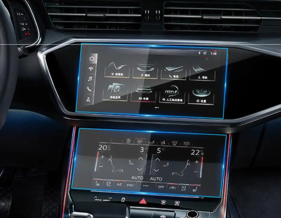 _ Защитная пленка для экрана наклейка радио GPS ЖК экран Защита Audi Q8 A6 A7 2019
