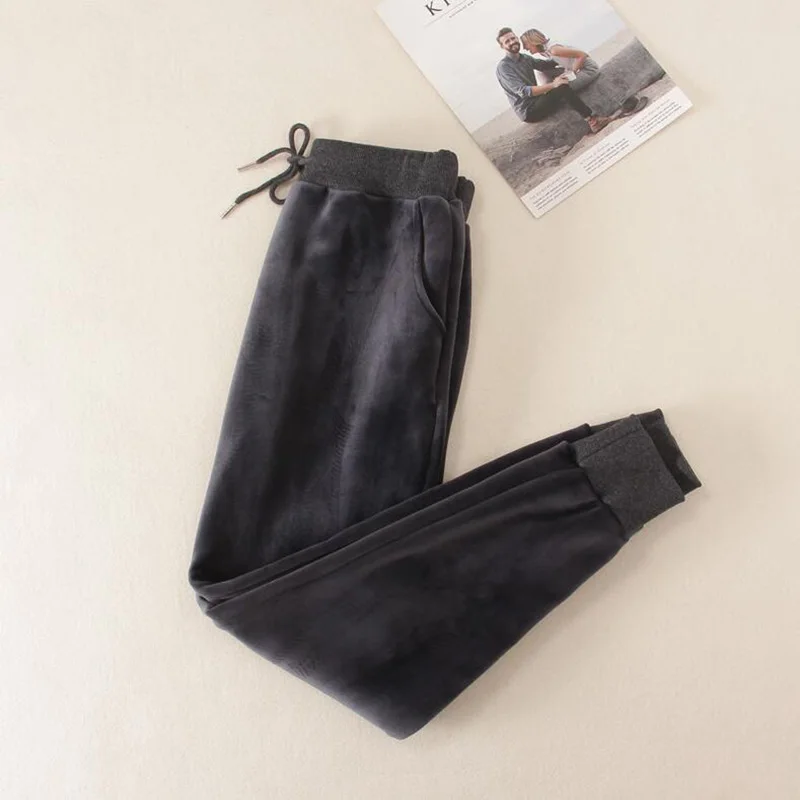2020 Winter Women Pants Plus Size Casual Women's Long Trousers Thick velvet warm Harem Loose Gold Sweatpants | Женская одежда
