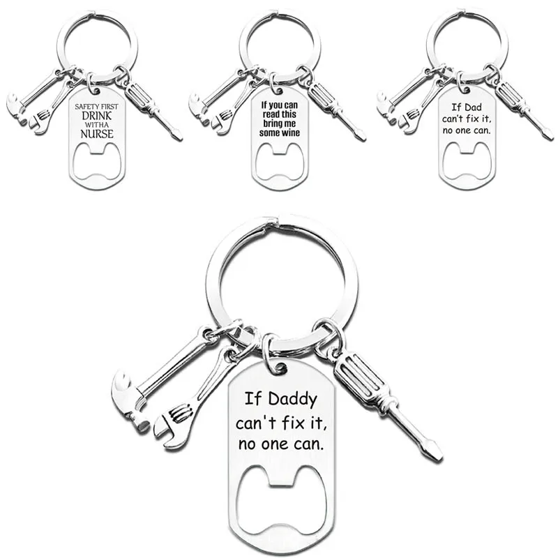 Keychain Pendant Stainless Steel Creative Bottle Opener for Father Birthday Father Day Gift Design diy Lettering Metal Keychain
Keychain Pendant Stainless Steel Creative Bottle Opener for Father Birthday Father Day Gift Design diy Lettering Metal Keychain