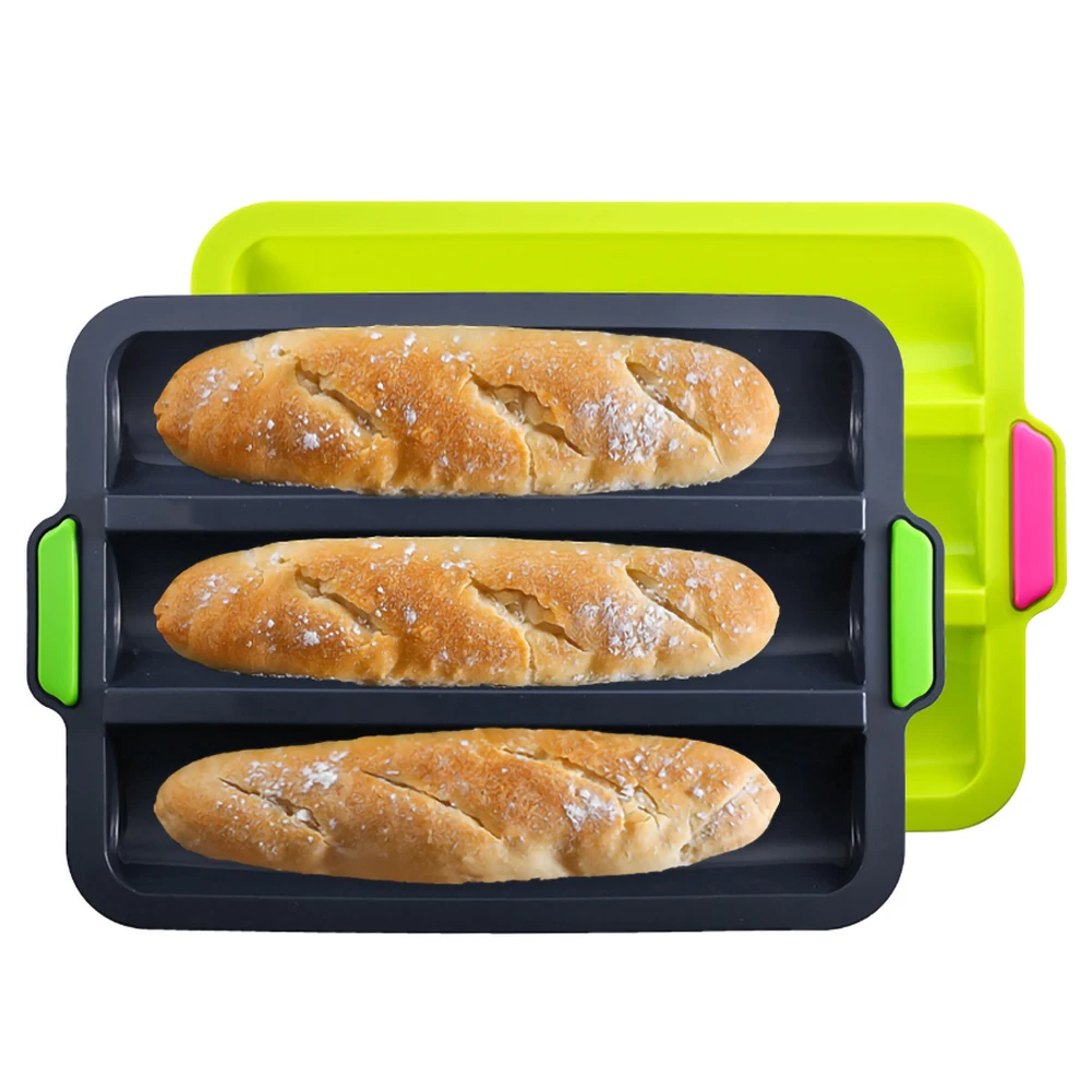 Three-grid Baguette Silicone Mold Baguette Baking Tray Non-sticky Cake Baking Tray Silicone Mold Baking Tool
Three-grid Baguette Silicone Mold Baguette Baking Tray Non-sticky Cake Baking Tray Silicone Mold Baking Tool