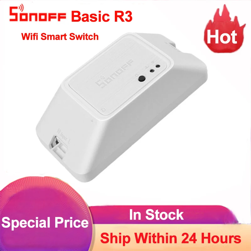 Интеллектуальный выключатель света Sonoff Basic R3 Wi Fi умный переключатель дом пульт