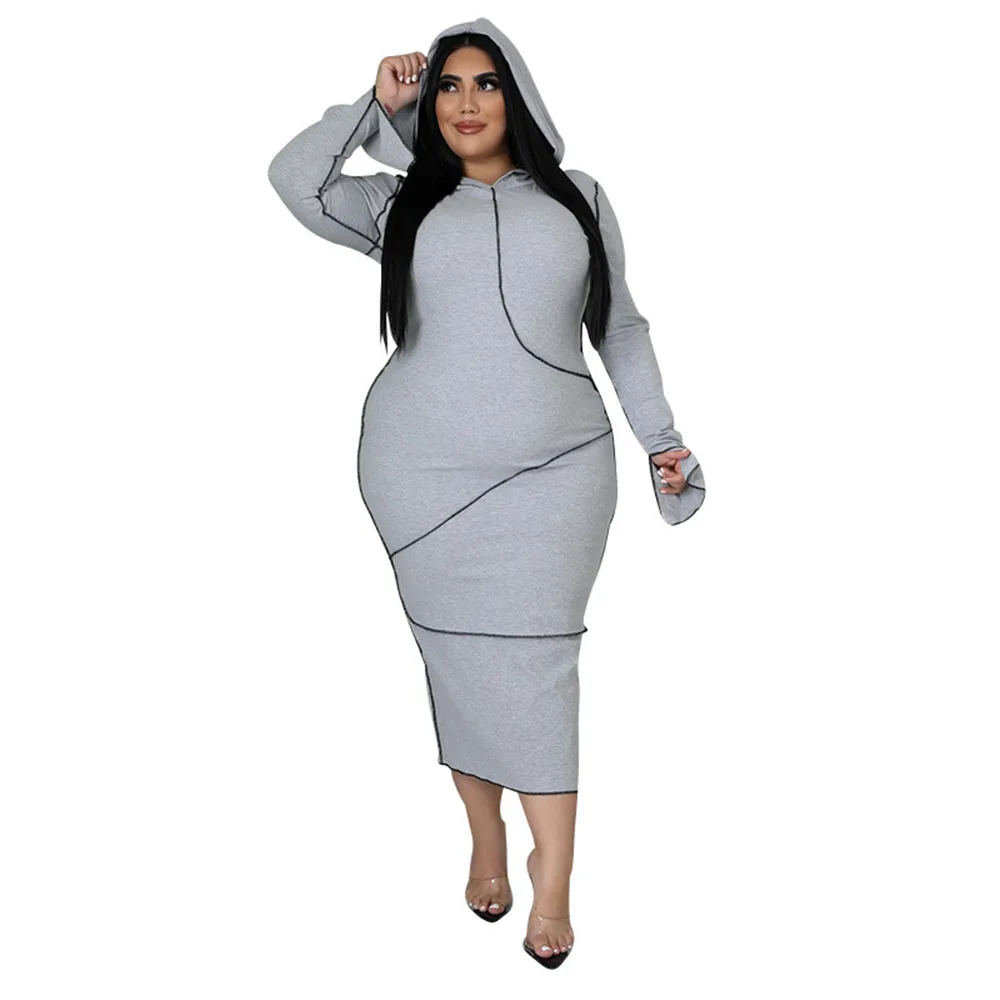 2021 Autumn Winter New Womens Dress Solid Color Plus Size Hooded Long Sleeve Tight Fashion Casual 4XL Long Women Dress
2021 Autumn Winter New Womens Dress Solid Color Plus Size Hooded Long Sleeve Tight Fashion Casual 4XL Long Women Dress