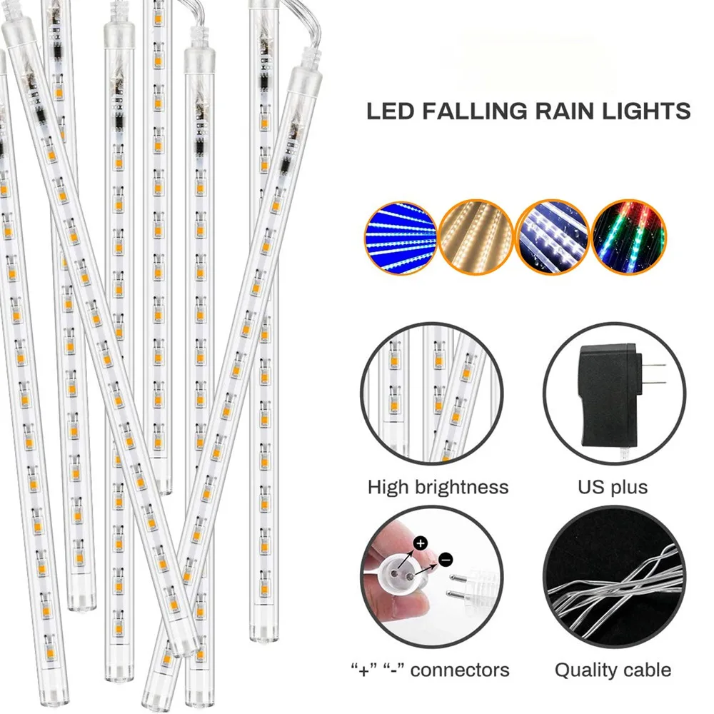 30cm 8 Tubes Waterproof Meteor Shower Rain LED String Lights Outdoor Indoor Christmas Decoration for Home Tree EU/US Plug Lamp
30cm 8 Tubes Waterproof Meteor Shower Rain LED String Lights Outdoor Indoor Christmas Decoration for Home Tree EU/US Plug Lamp