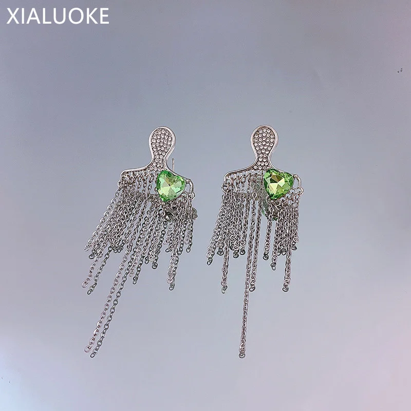 XIALUOKE, уникальный дизайн, Длинная кисточка, цепочка, зеленое сердце, кристалл, фигура, серьги для женщин, Винтажные серьги с портретом, ювелир...
XIALUOKE, уникальный дизайн, Длинная кисточка, цепочка, зеленое сердце, кристалл, фигура, серьги для женщин, Винтажные серьги с портретом, ювелир...